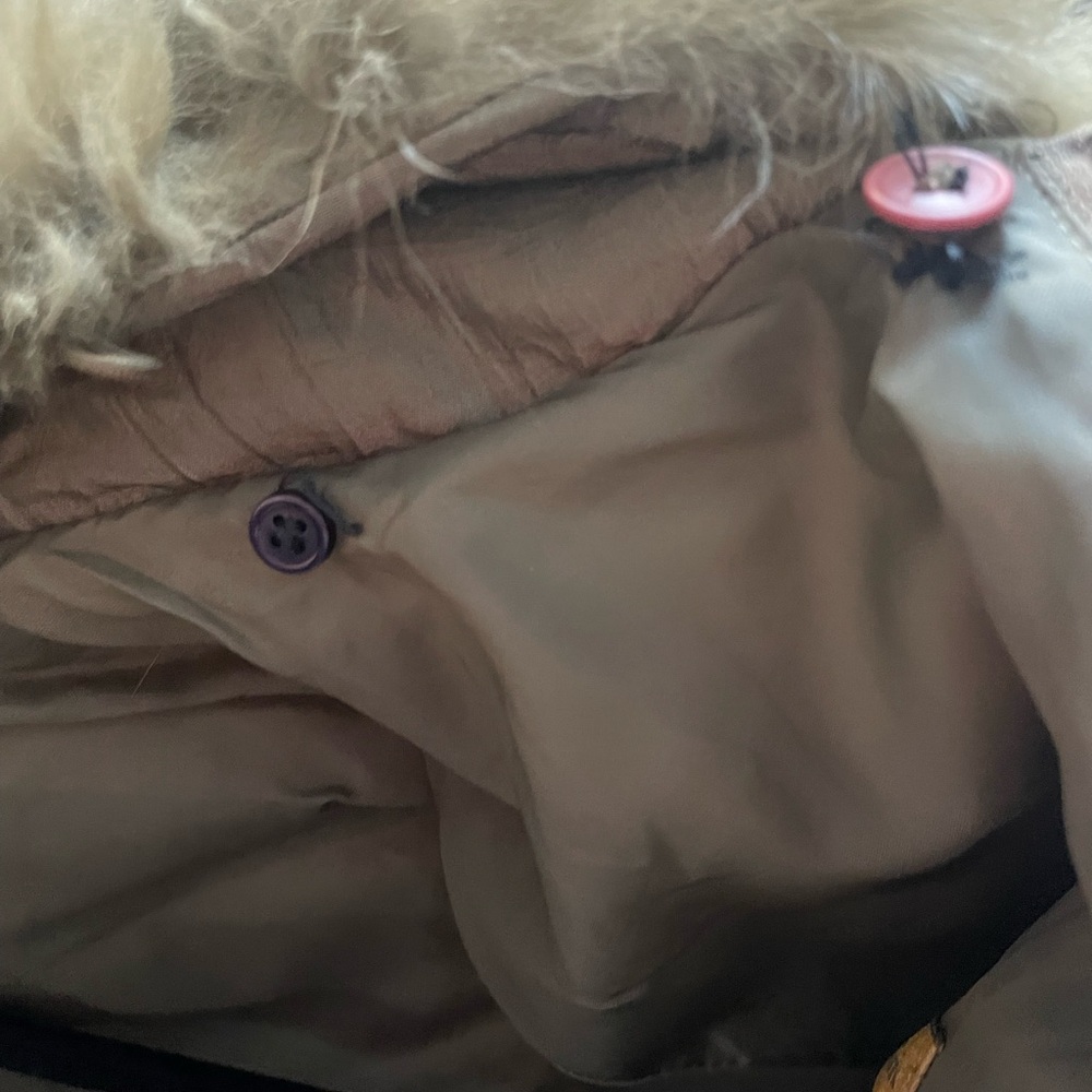 Stefanel beige Metallic Teddy Jacket with Fur Trim - Picture 12 of 12